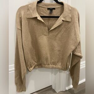 FORVER 21 cropped polo sweater